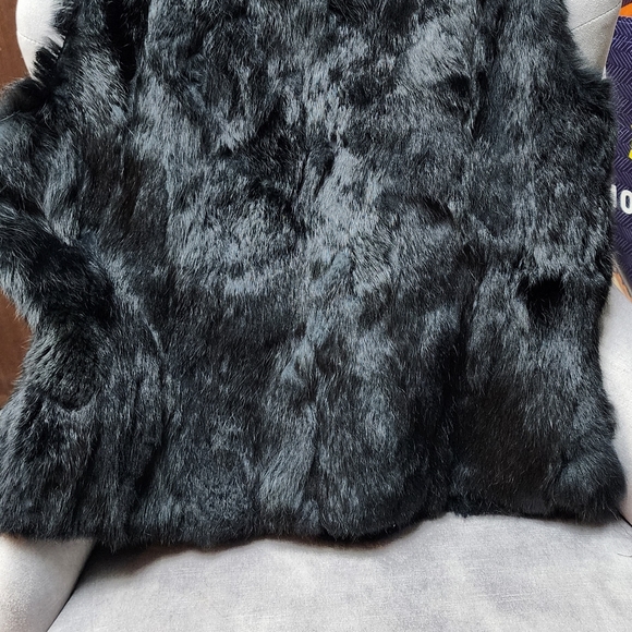 100% Rabbit Fur Vest  Vintage in Black by Jennyfer J - Picture 7 of 12